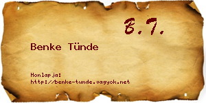 Benke Tünde névjegykártya