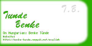 tunde benke business card
