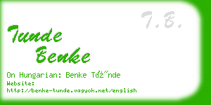 tunde benke business card